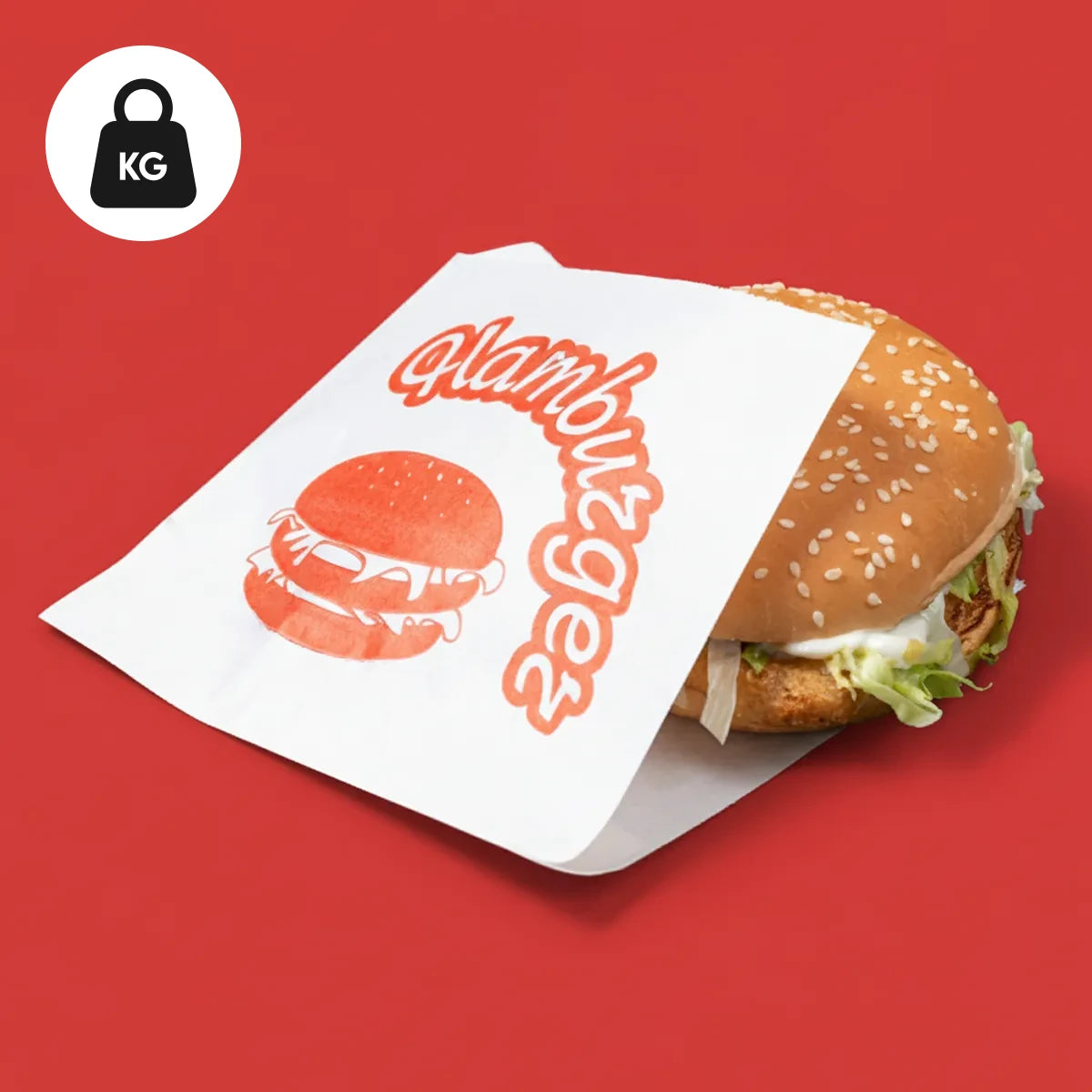 Wholesale Printed Burger Bag by Kg - White