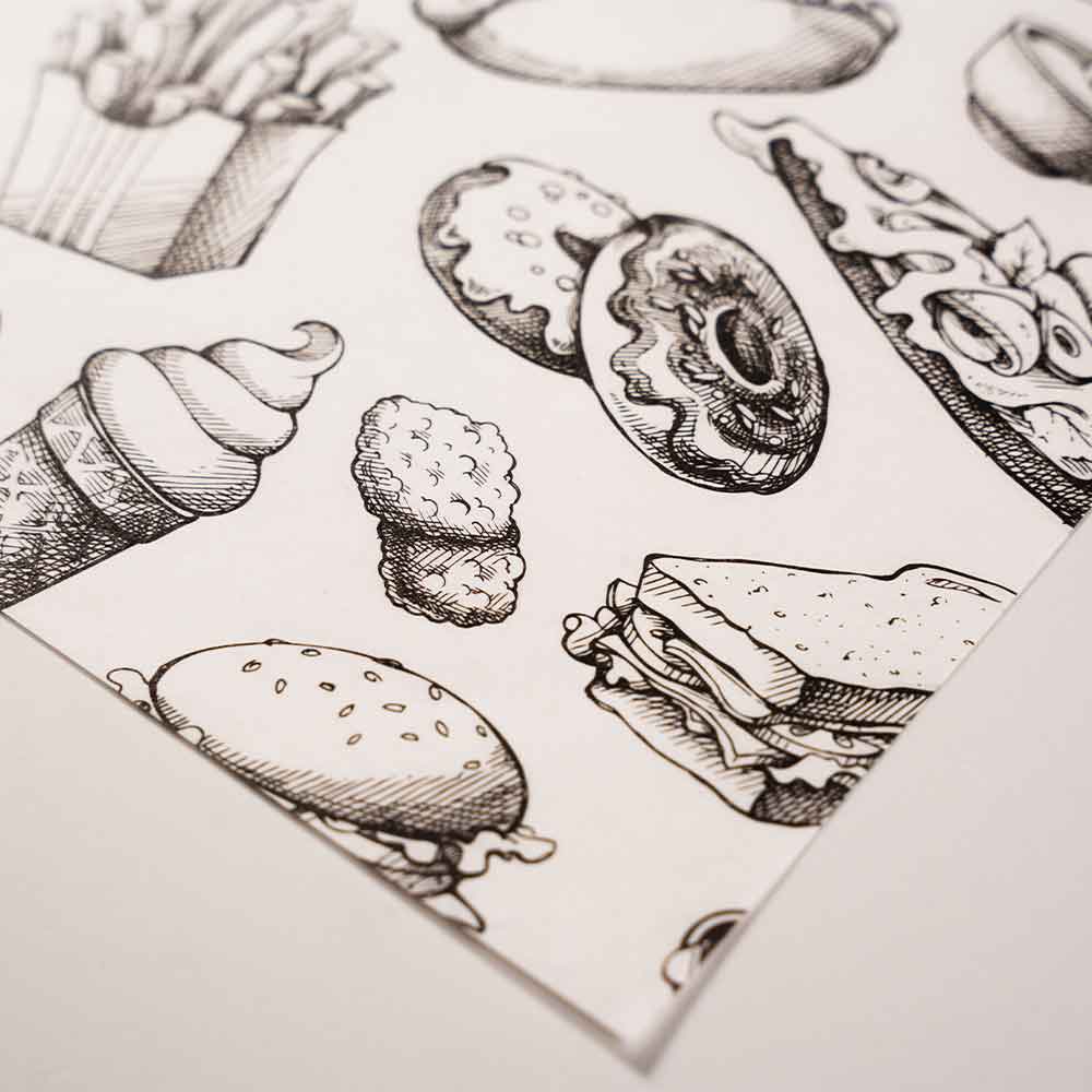 Custom Printed Wax Paper - White