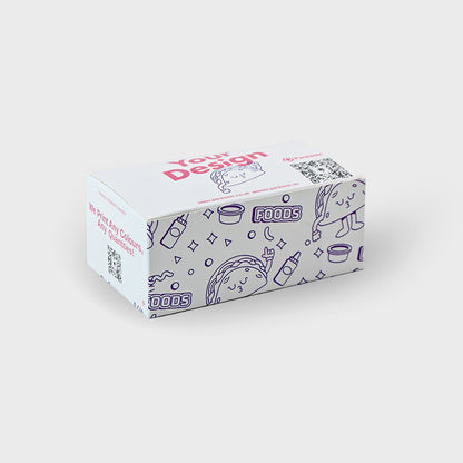 Custom Printed Food Boxes - Lock Bottom - Foldable - White