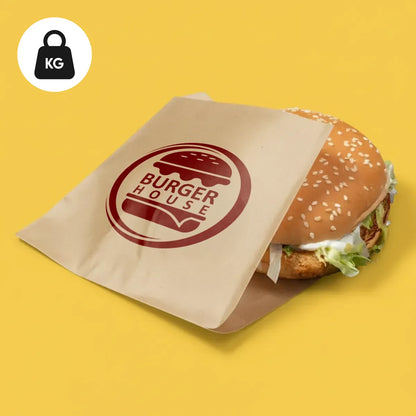 Wholesale Printed Burger Bag by Kg - Kraft