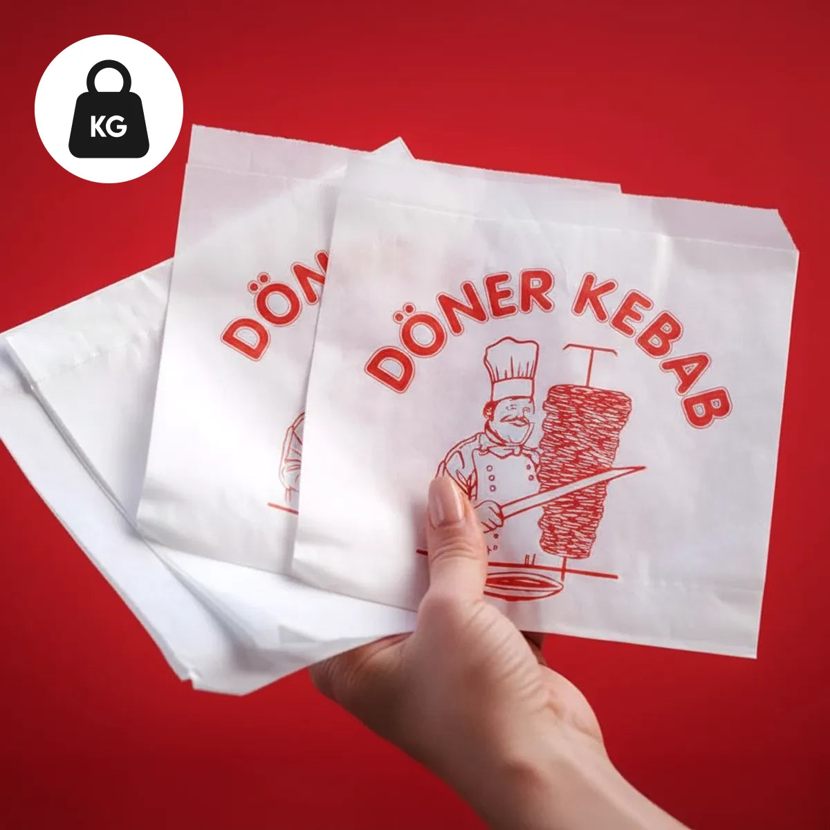 Wholesale Printed Doner Bag by Kg - White