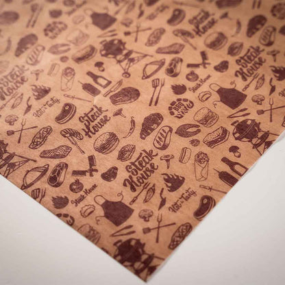 Custom Printed Wax Paper - Brown