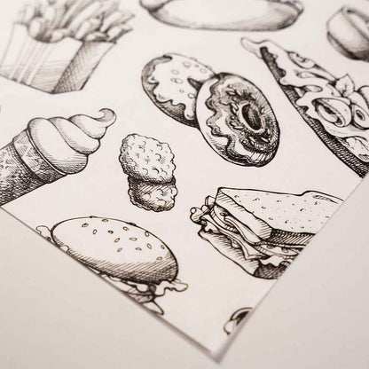 Custom Printed Wax Paper - White