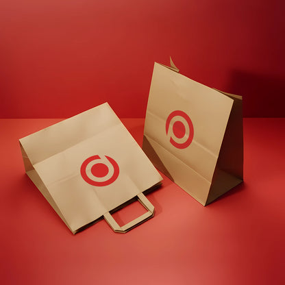 Wholesale Flat Handle Paper Bag - Kraft