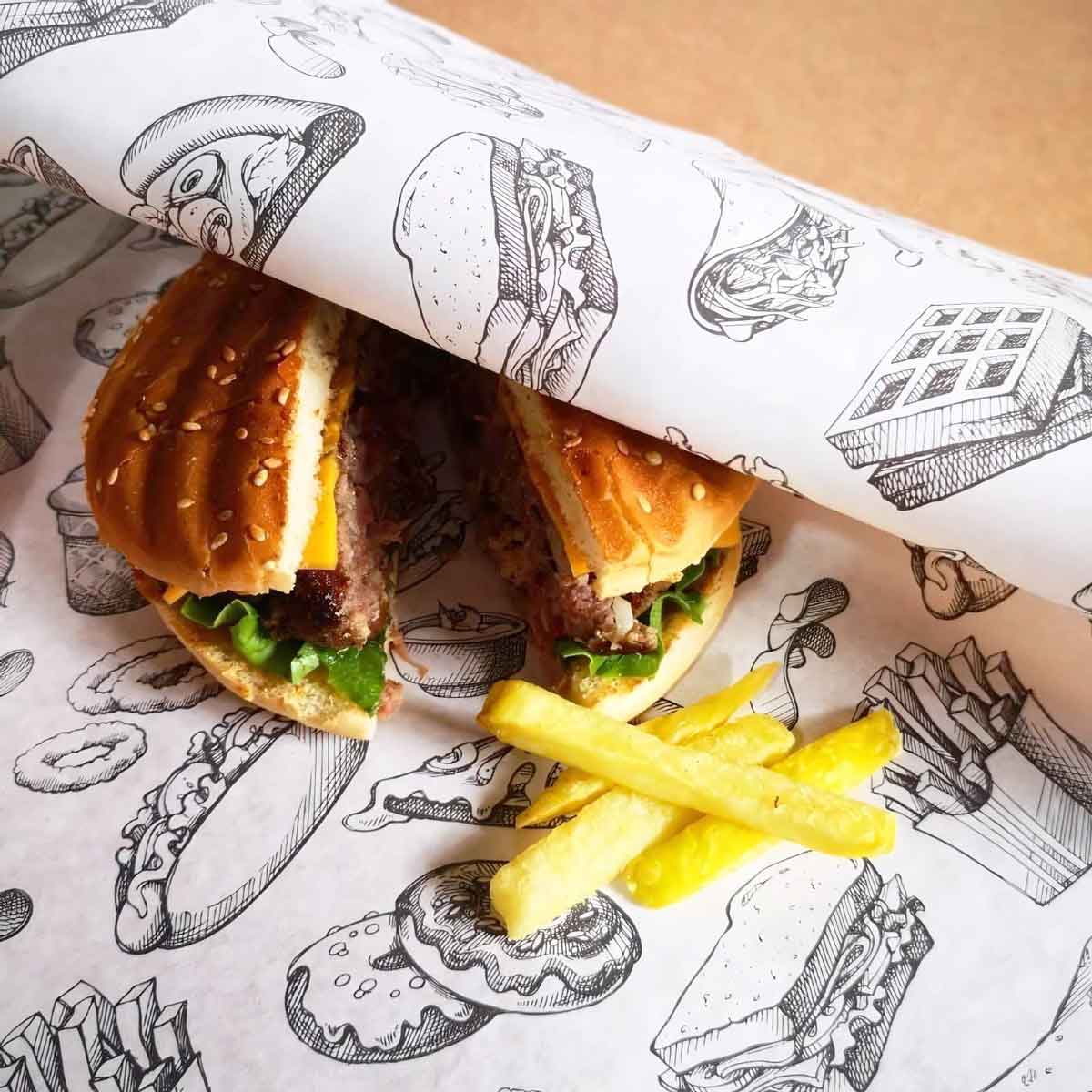 Custom Printed Food Wrapping Paper - White